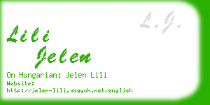 lili jelen business card